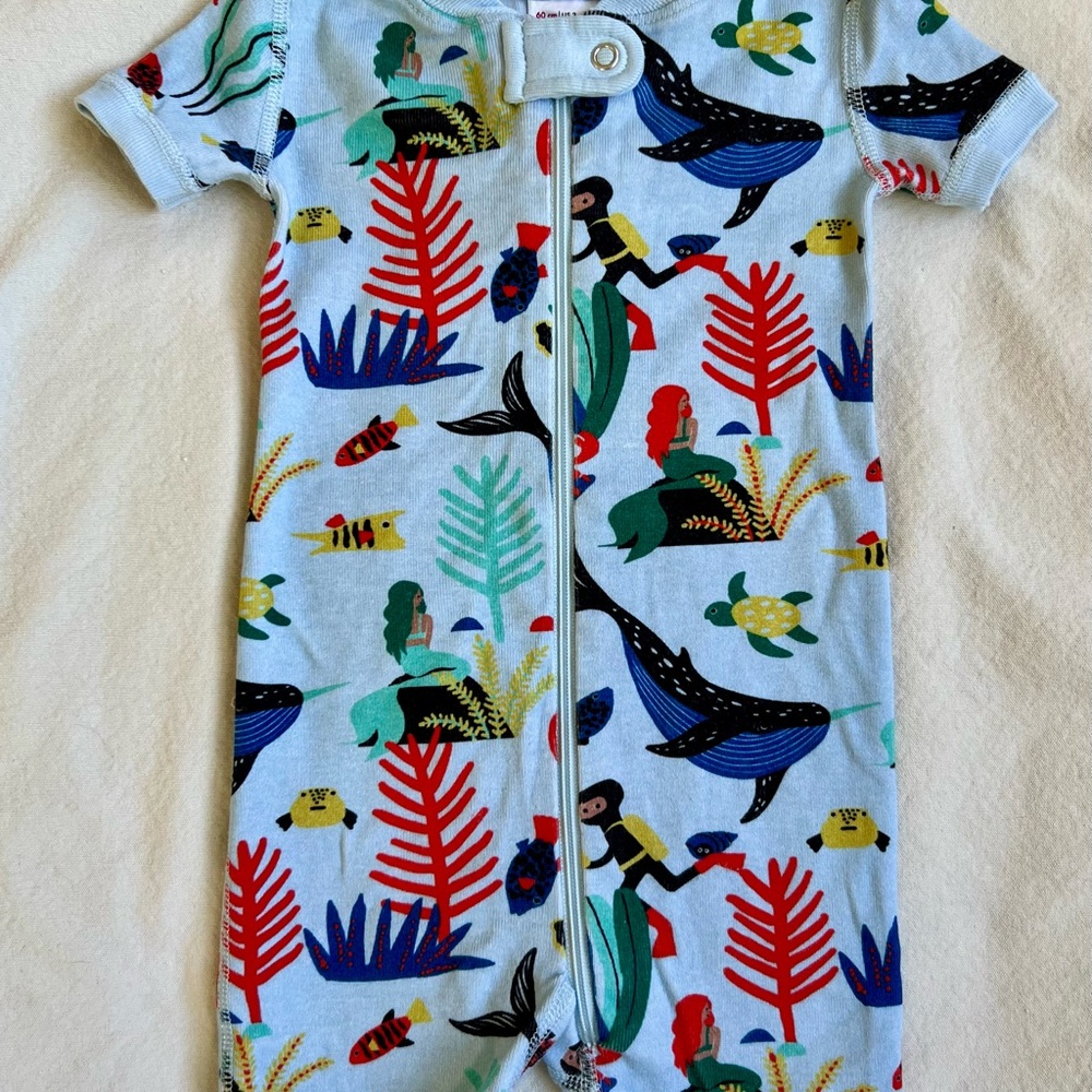 SOLD — Hanna Andersson Underwater Themed Baby Shortie Sleeper